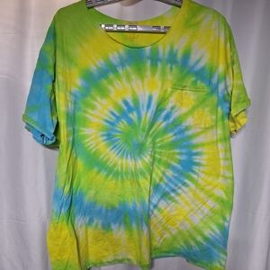 Fruit of the Loom Tie-Dye Short Sleeve Tee - Blue, Green, Yellow
